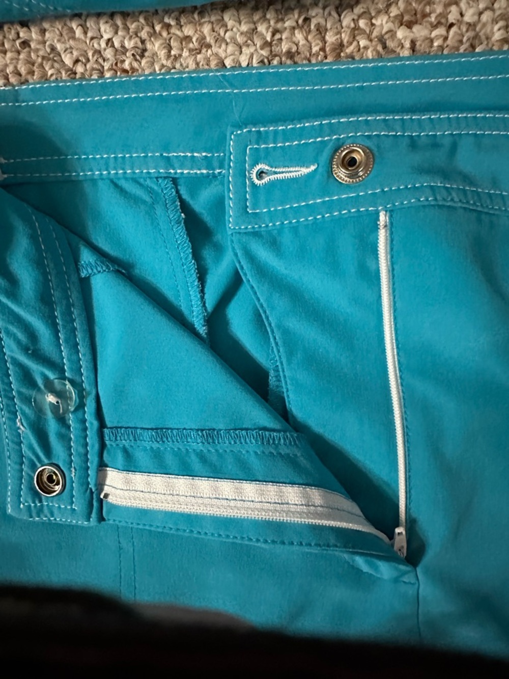 Chico's Teal Cropped Pants and Hooded Jacket Set - Picture 3 of 4